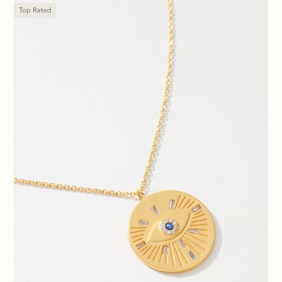Anthropologie Spirit Eye Coin Pendant Necklace - Picture 1 of 11